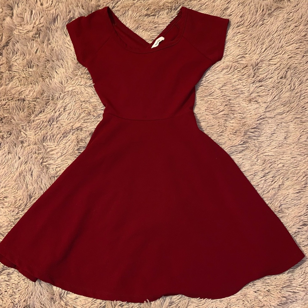 Red shirt dress